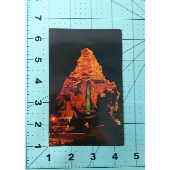 Amusement Disneyland Anaheim California Matterhorn At Night 1960s Unposted - Picture 3 of 3